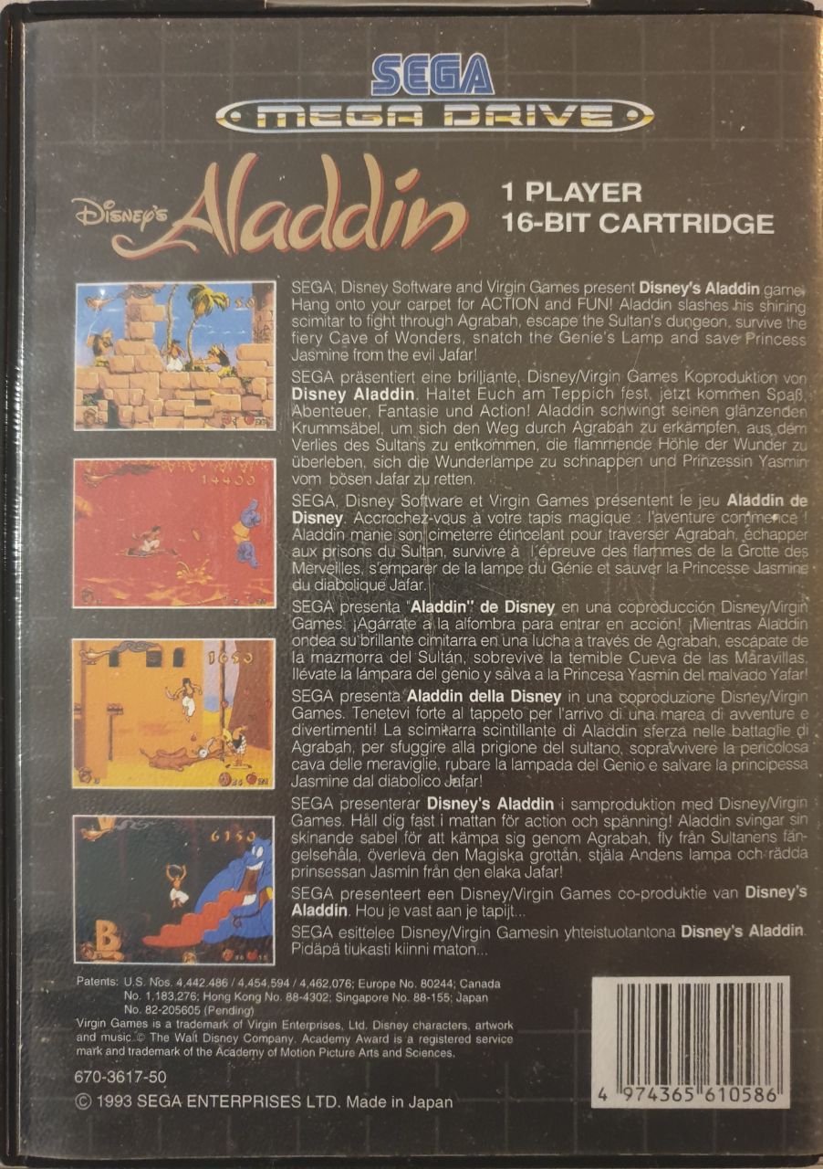 Disney's Aladdin back cover