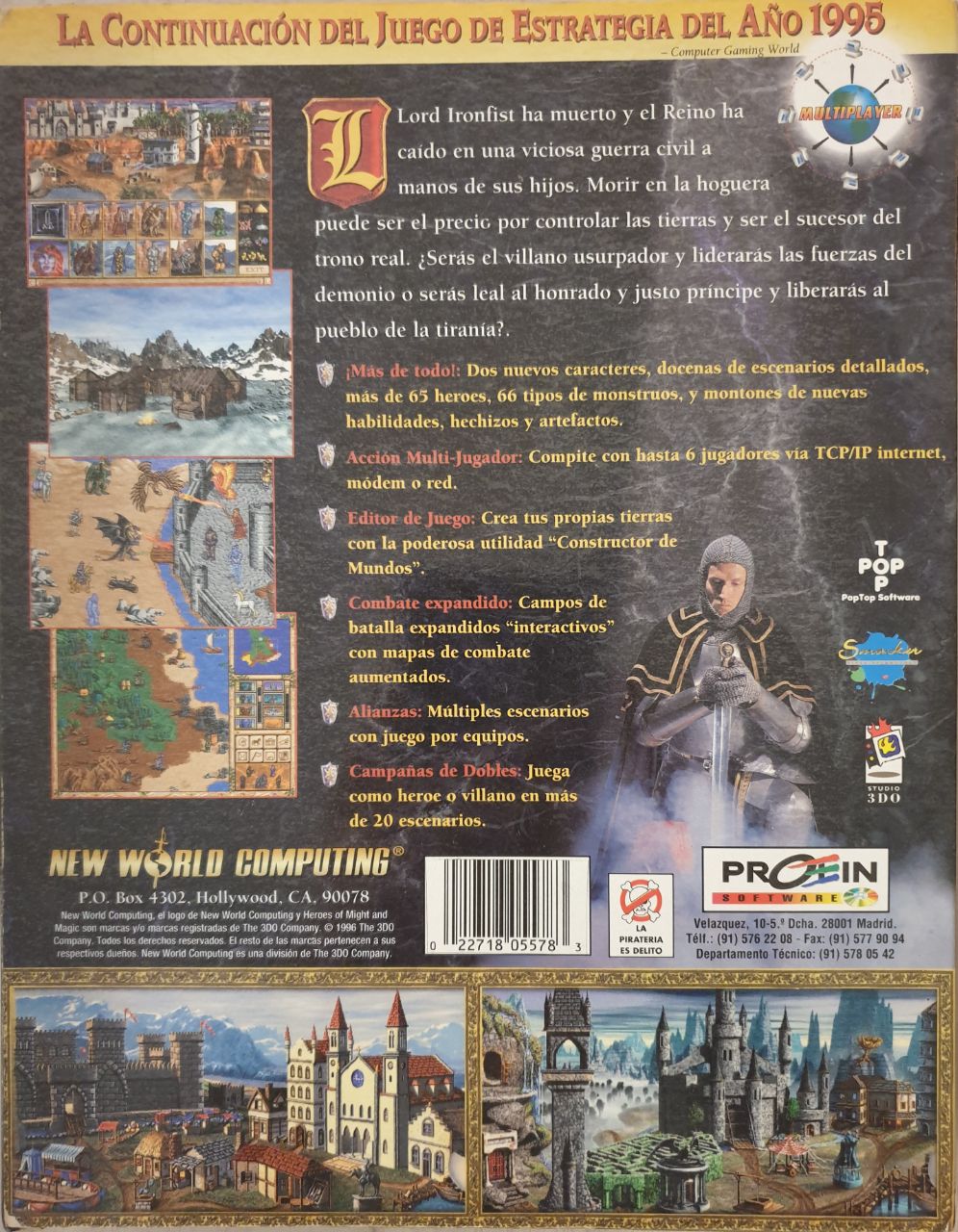 Heroes of Might and Magic II back cover