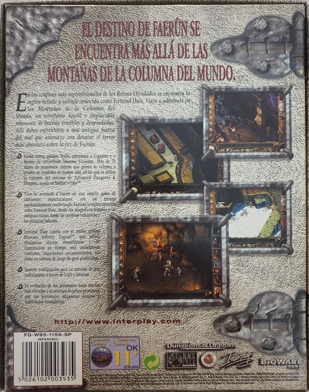 Icewind Dale back cover